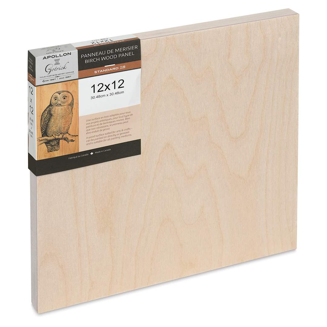 Open in modal - Apollon Gotrick Cradled Wood Panel - 12" x 12", 1" Profile