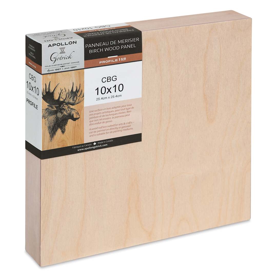 Open in modal - Apollon Gotrick Cradled Wood Panel - 10" x 10", 1-5/8" Profile