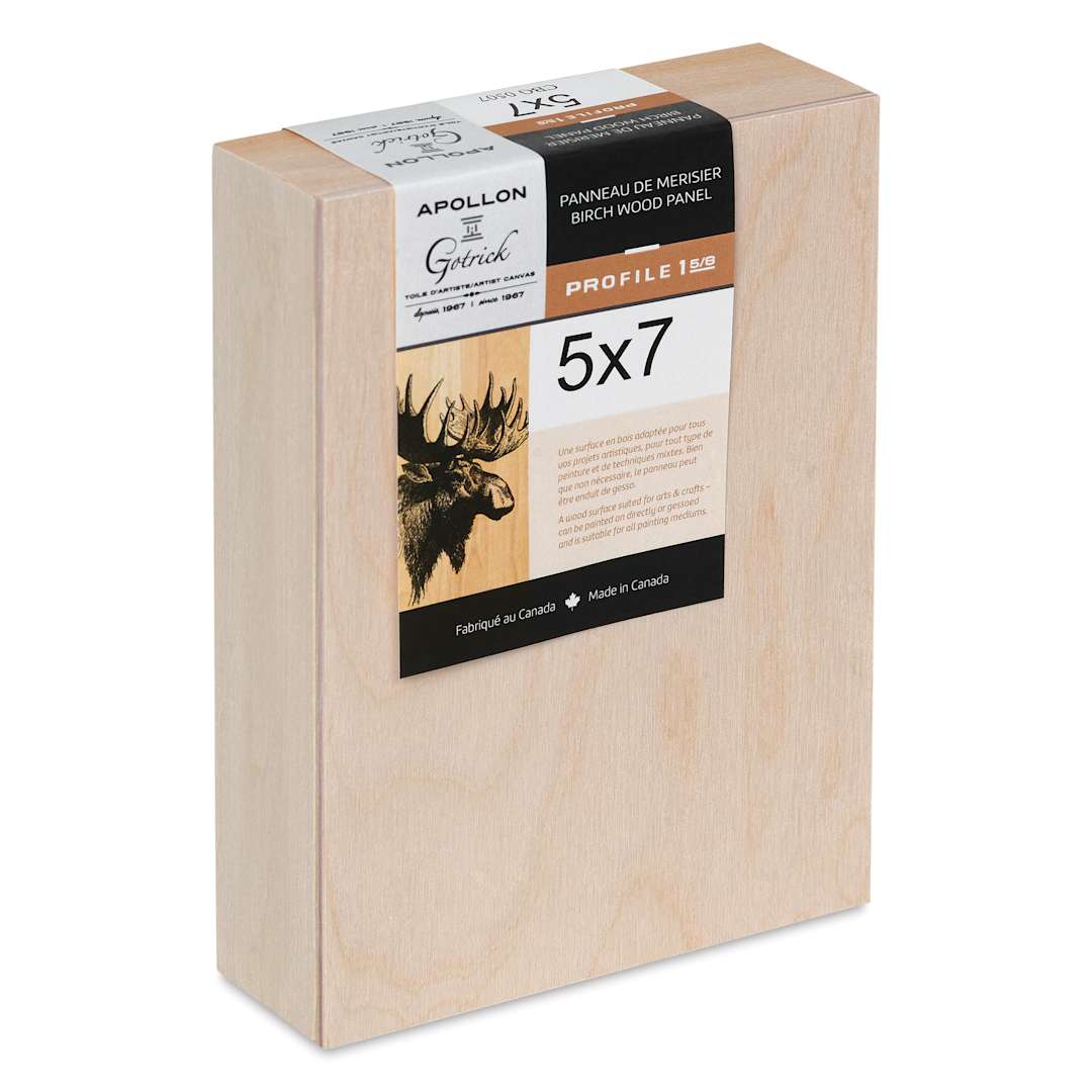 Open in modal - Apollon Gotrick Cradled Wood Panel - 5" x 7", 1-5/8" Profile