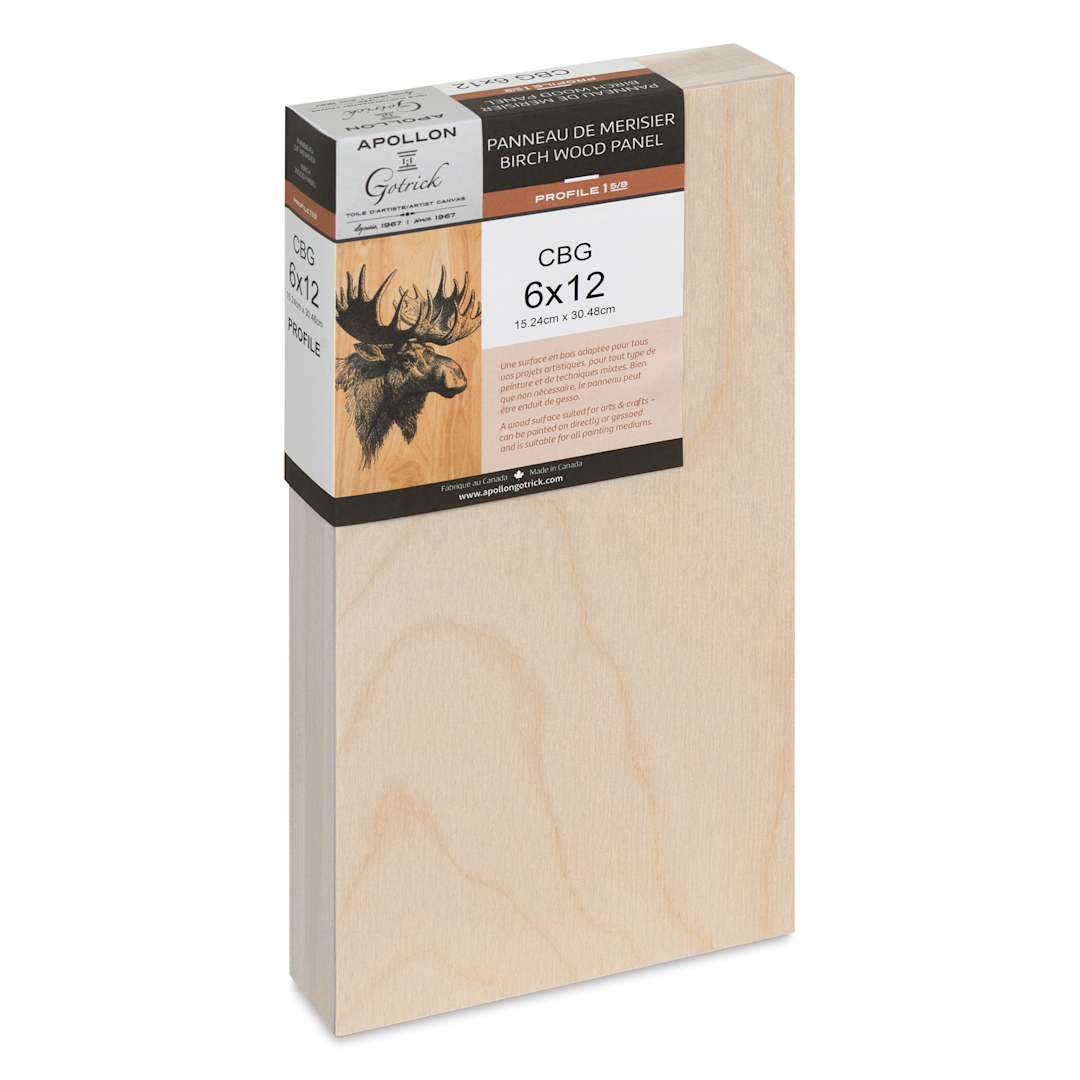 Open in modal - Apollon Gotrick Cradled Wood Panel - 6" x 12", 1-5/8" Profile