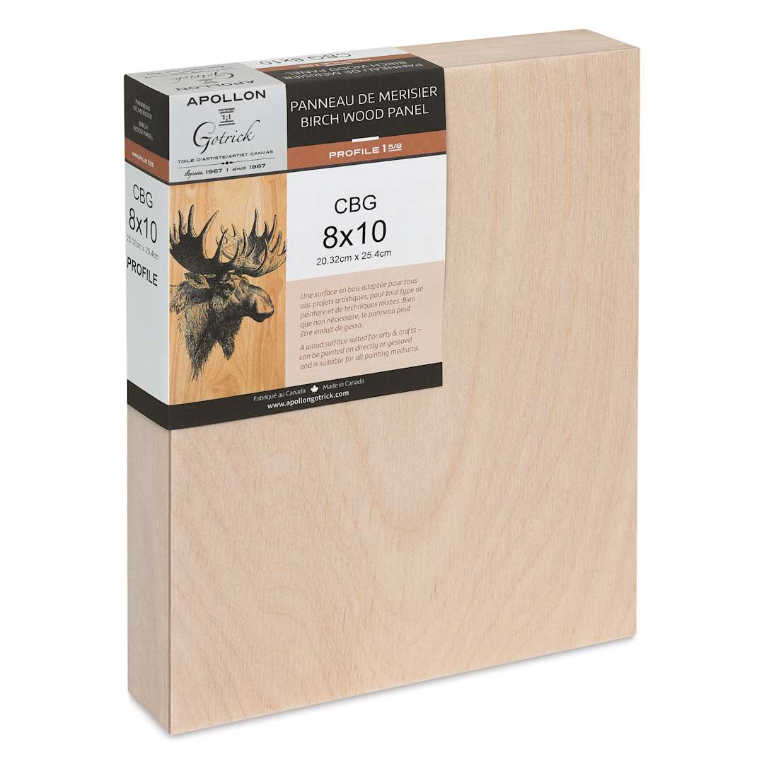 Open in modal - Apollon Gotrick Cradled Wood Panel - 8" x 10", 1-5/8" Profile