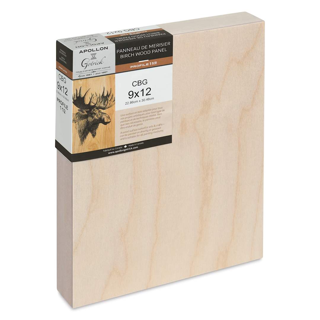 Open in modal - Apollon Gotrick Cradled Wood Panel - 9" x 12", 1-5/8" Profile