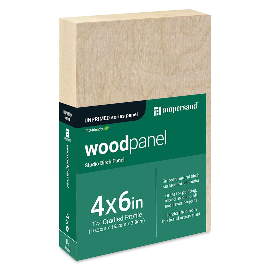 Open in modal - Ampersand Woodpanel - 4" x 6", 1-1/2" Cradle