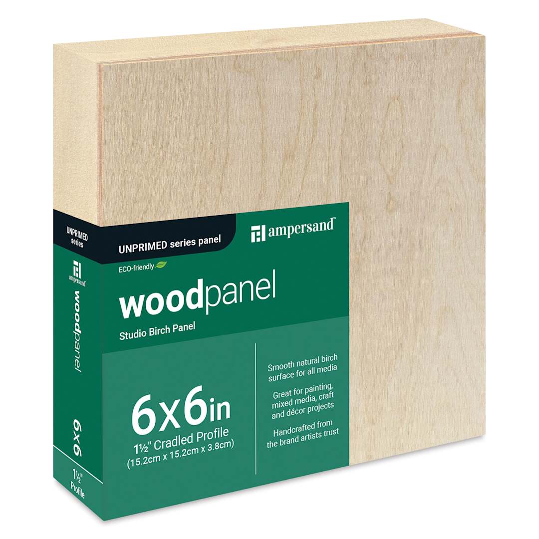 Open in modal - Ampersand Woodpanel - 6" x 6", 1-1/2" Cradle