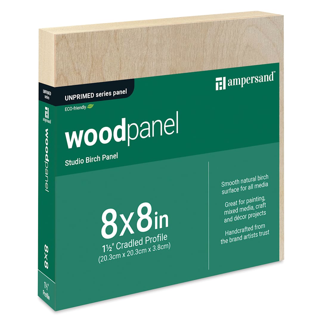 Open in modal - Ampersand Woodpanel - 8" x 8", 1-1/2" Cradle