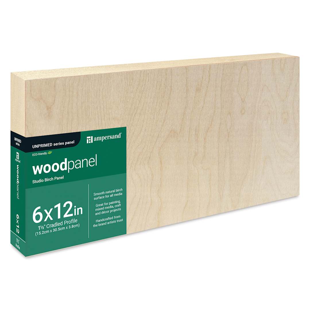 Open in modal - Ampersand Woodpanel - 6" x 12", 1-1/2" Cradle