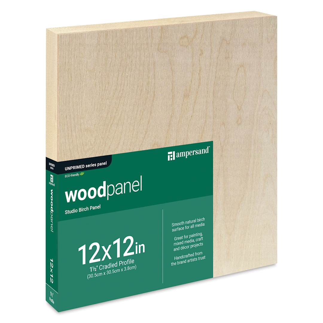 Open in modal - Ampersand Woodpanel - 12" x 12", 1-1/2" Cradle