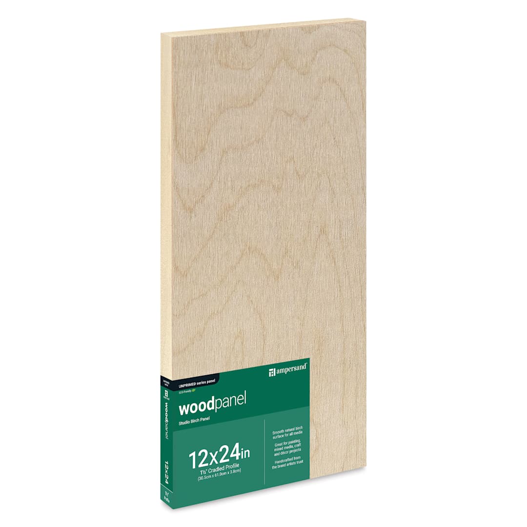 Open in modal - Ampersand Woodpanel - 12" x 24", 1-1/2" Cradle