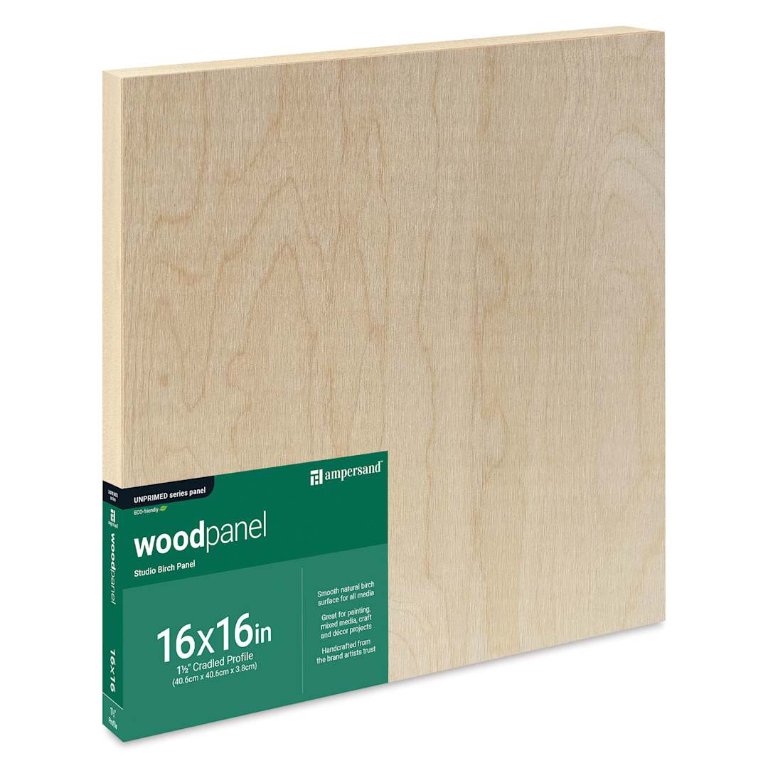 Open in modal - Ampersand Woodpanel - 16" x 16", 1-1/2" Cradle