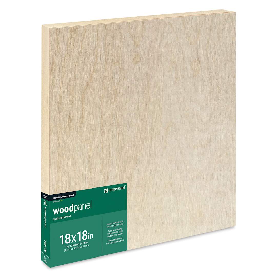 Open in modal - Ampersand Woodpanel - 18" x 18", 1-1/2" Cradle