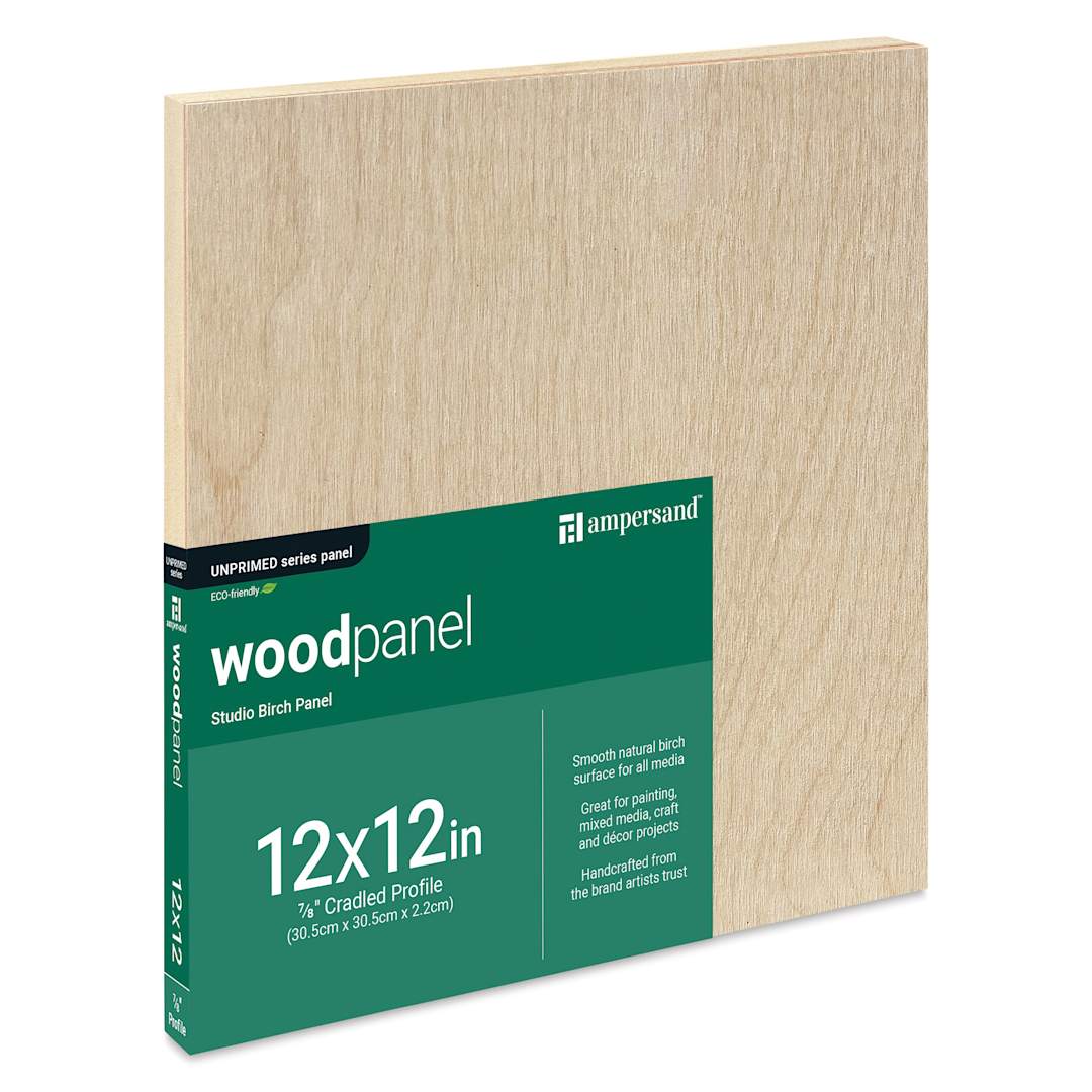 Open in modal - Ampersand Woodpanel - 12" x 12", 7/8 Cradle