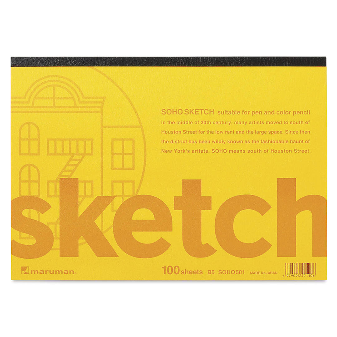 Open in modal - Maruman Soho Series Sketchbook - B5, 7.2" x 10.1", 100 Sheets