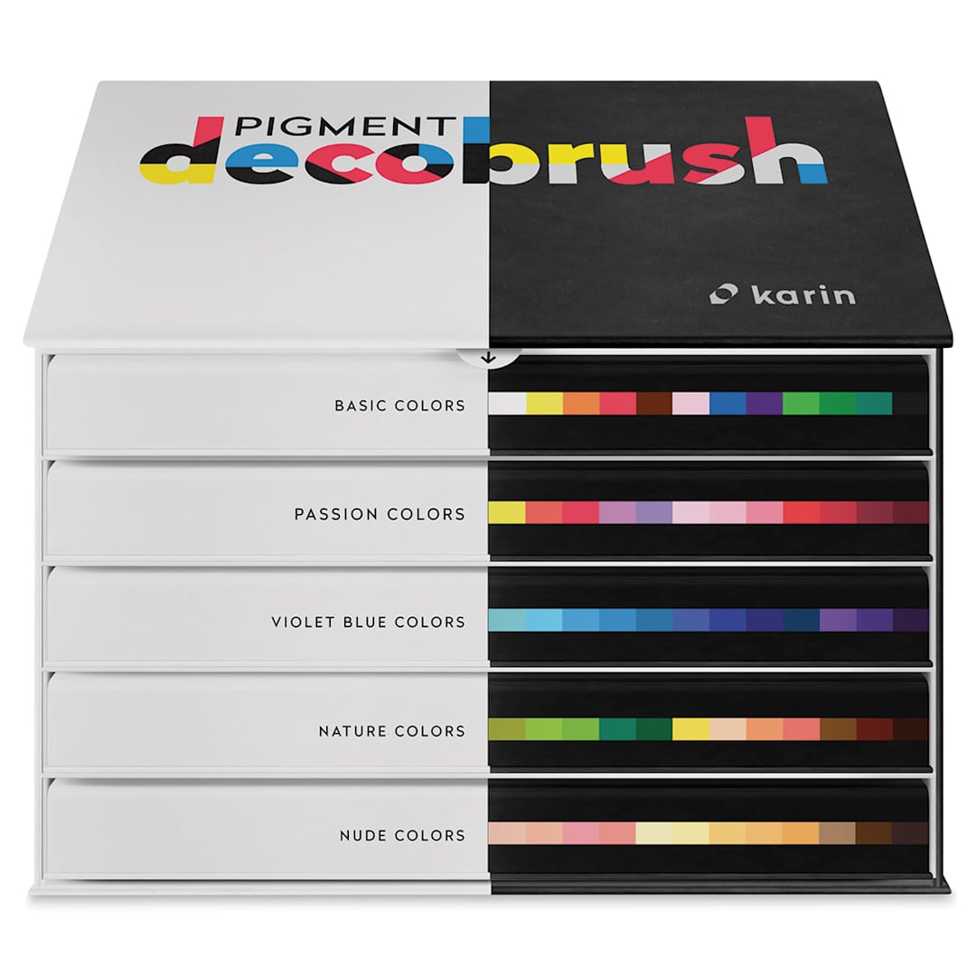 Open in modal - Karin Pigment Decobrush Markers - Professional Colors, Set of 60