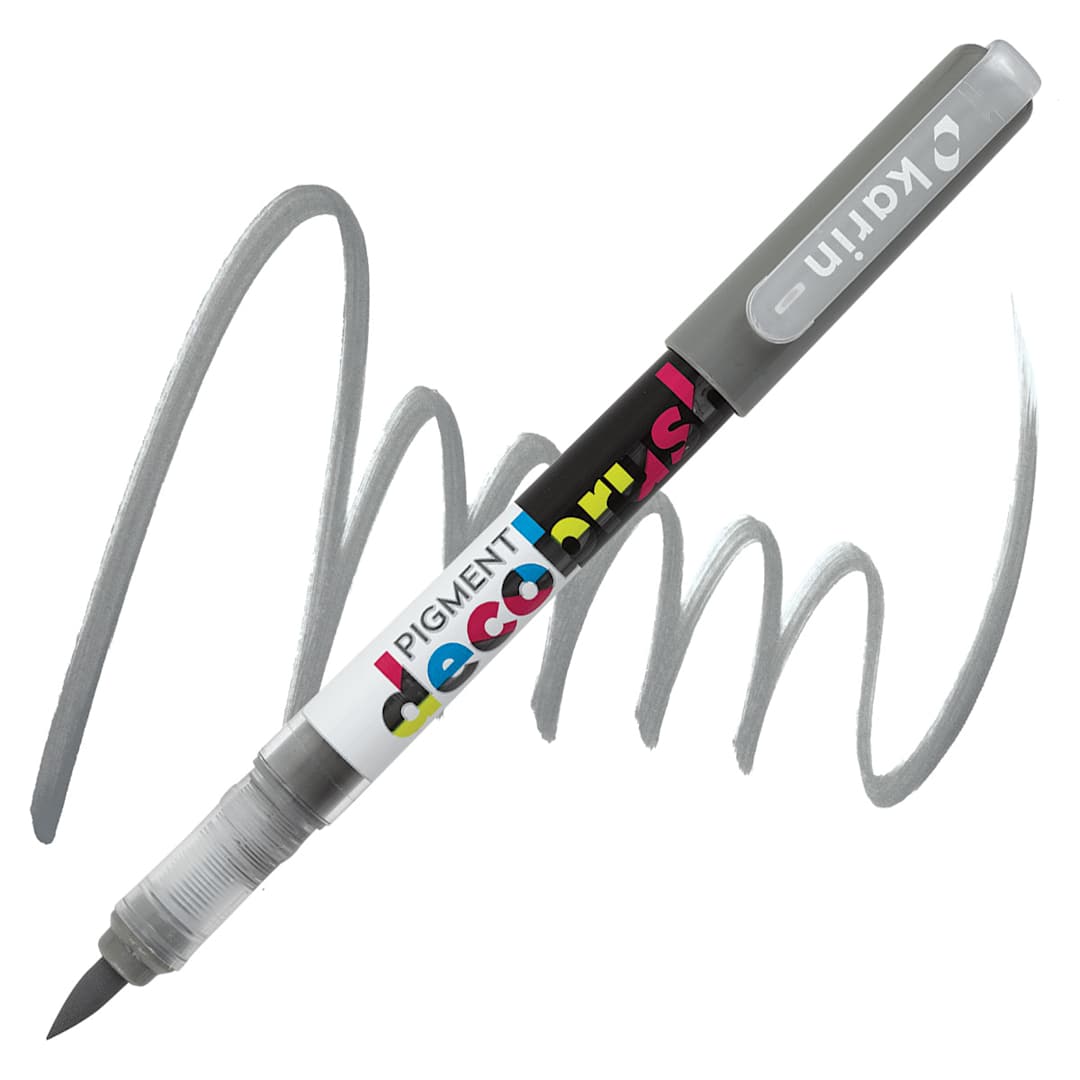 Open in modal - Karin Pigment Decobrush Marker - Cool Grey 3 marker and swatch