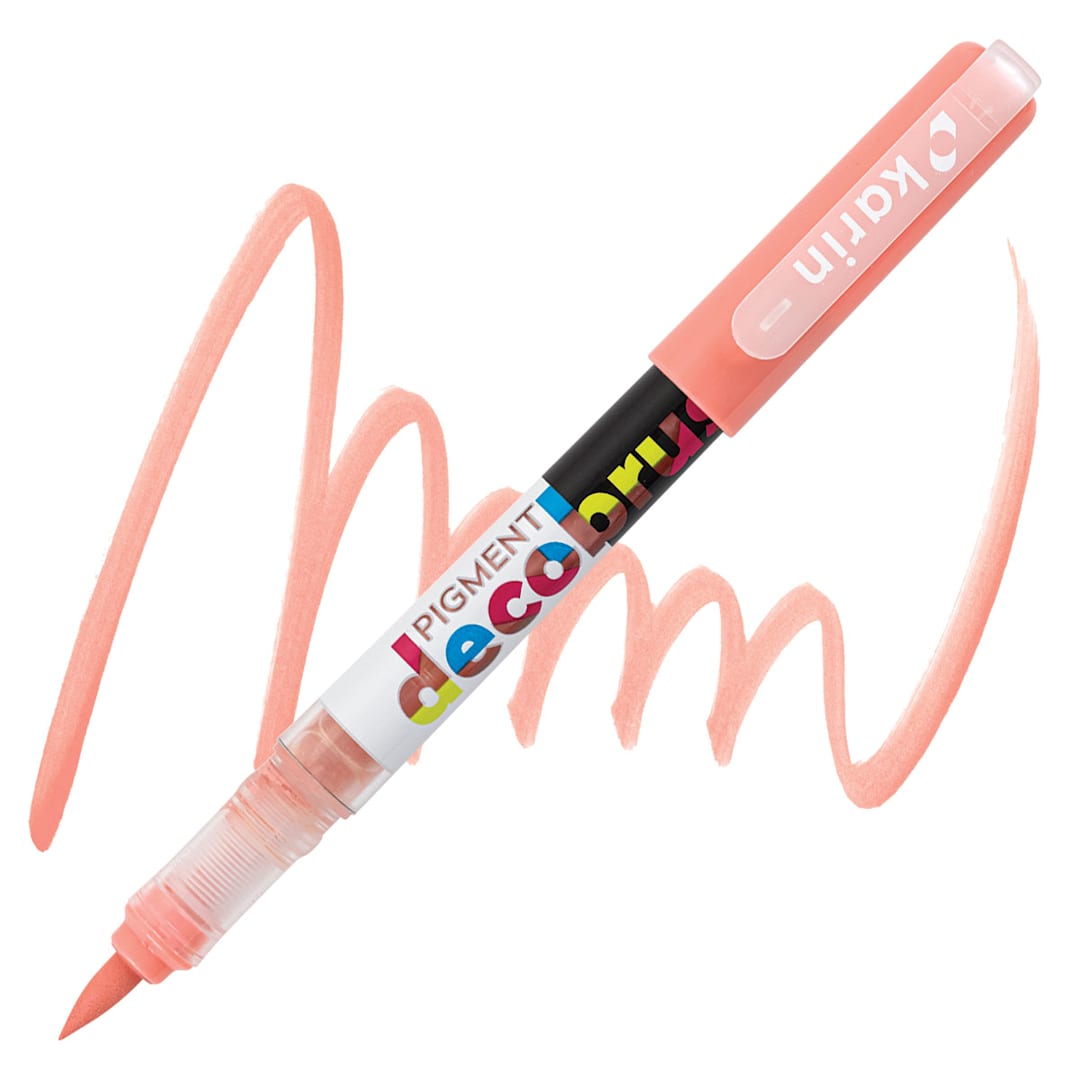 Open in modal - Karin Pigment Decobrush Marker - Soft Peach 2 marker and swatch
