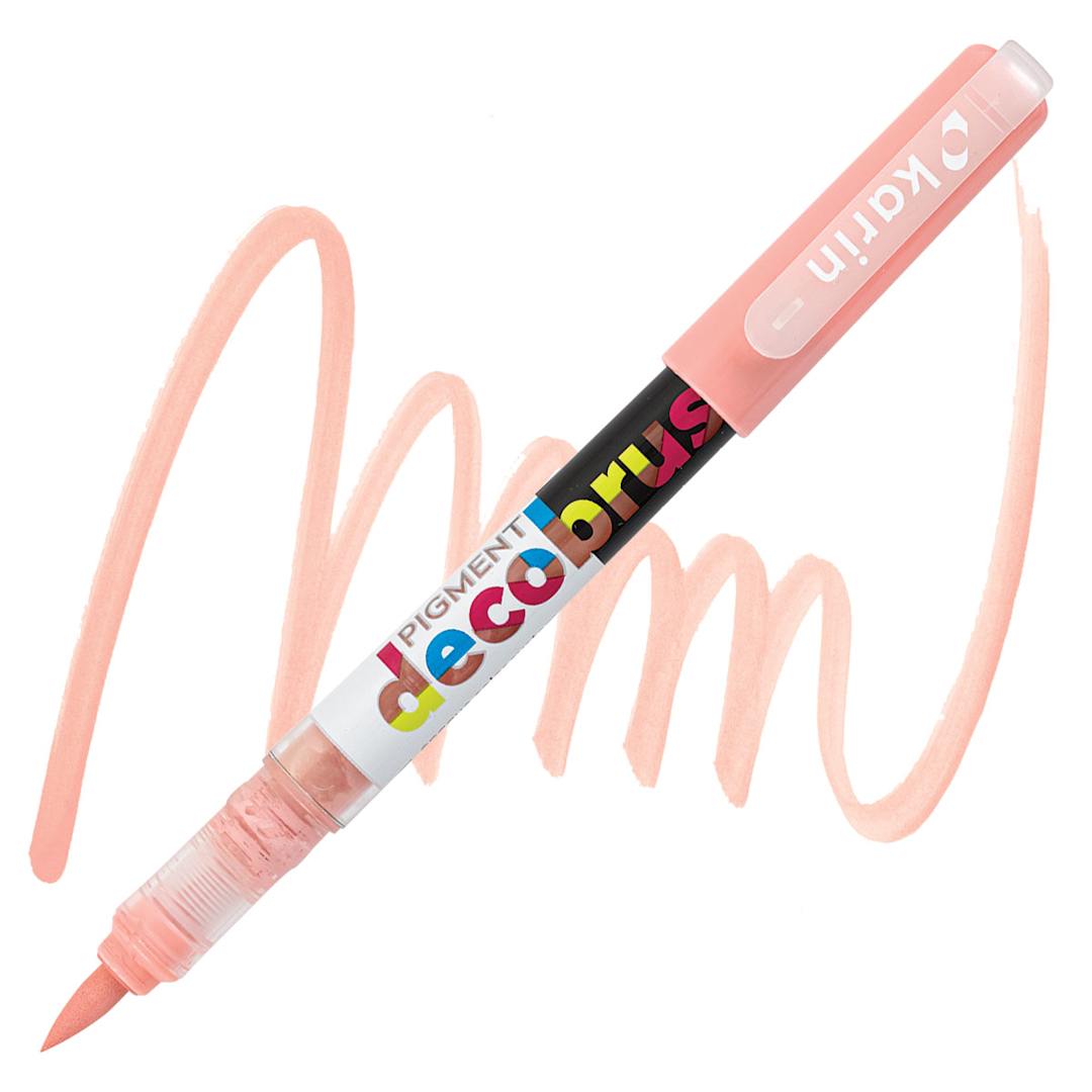 Open in modal - Karin Pigment Decobrush Marker - Soft Peach 1 marker and swatch