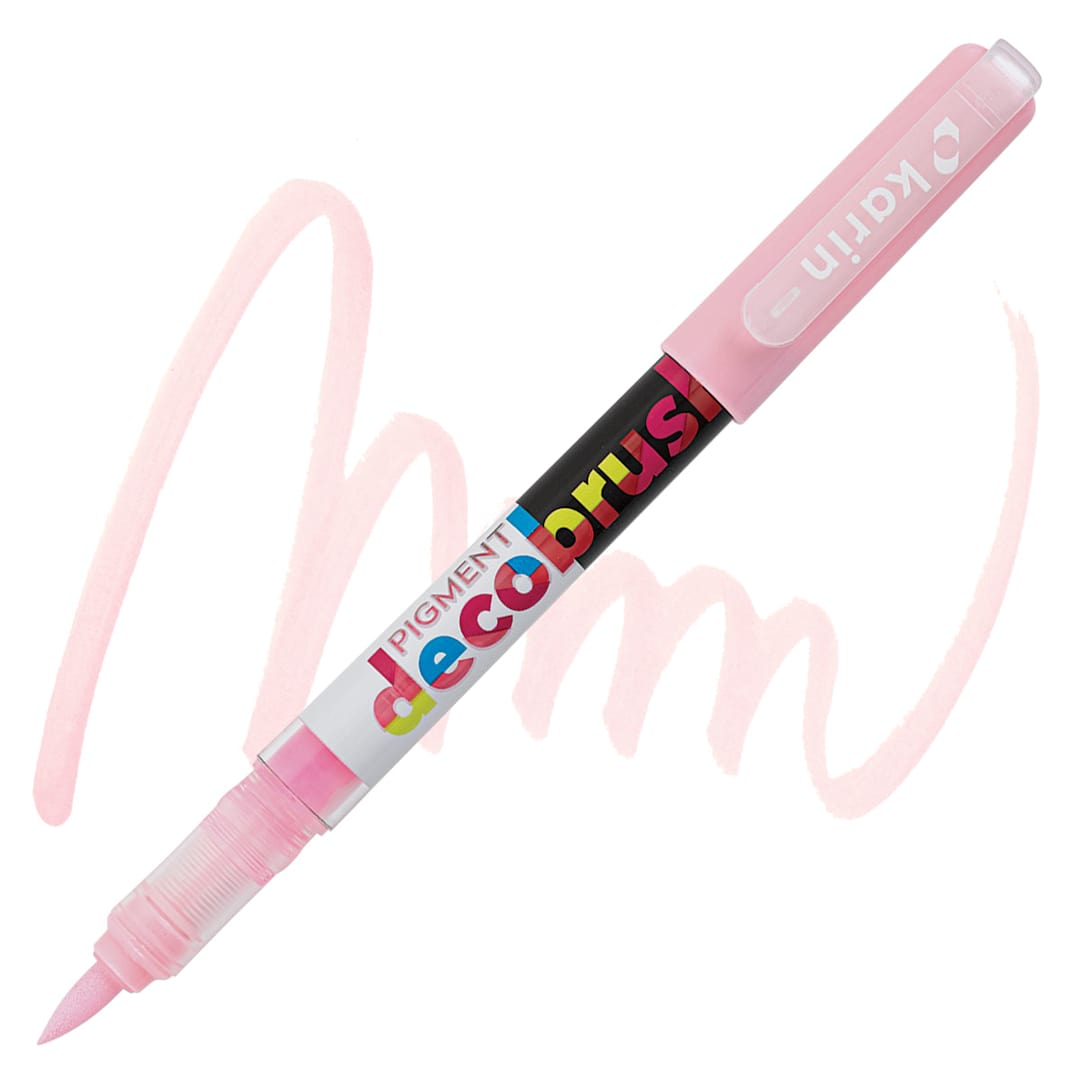 Open in modal - Karin Pigment Decobrush Marker - Pastel Pink marker and swatch