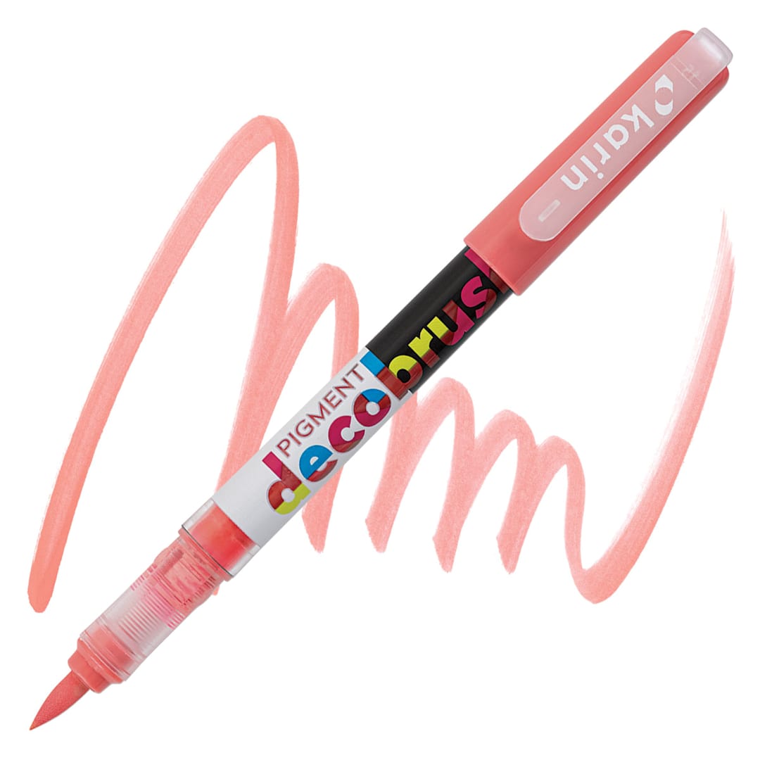 Open in modal - Karin Pigment Decobrush Marker - Rose Pink marker and swatch