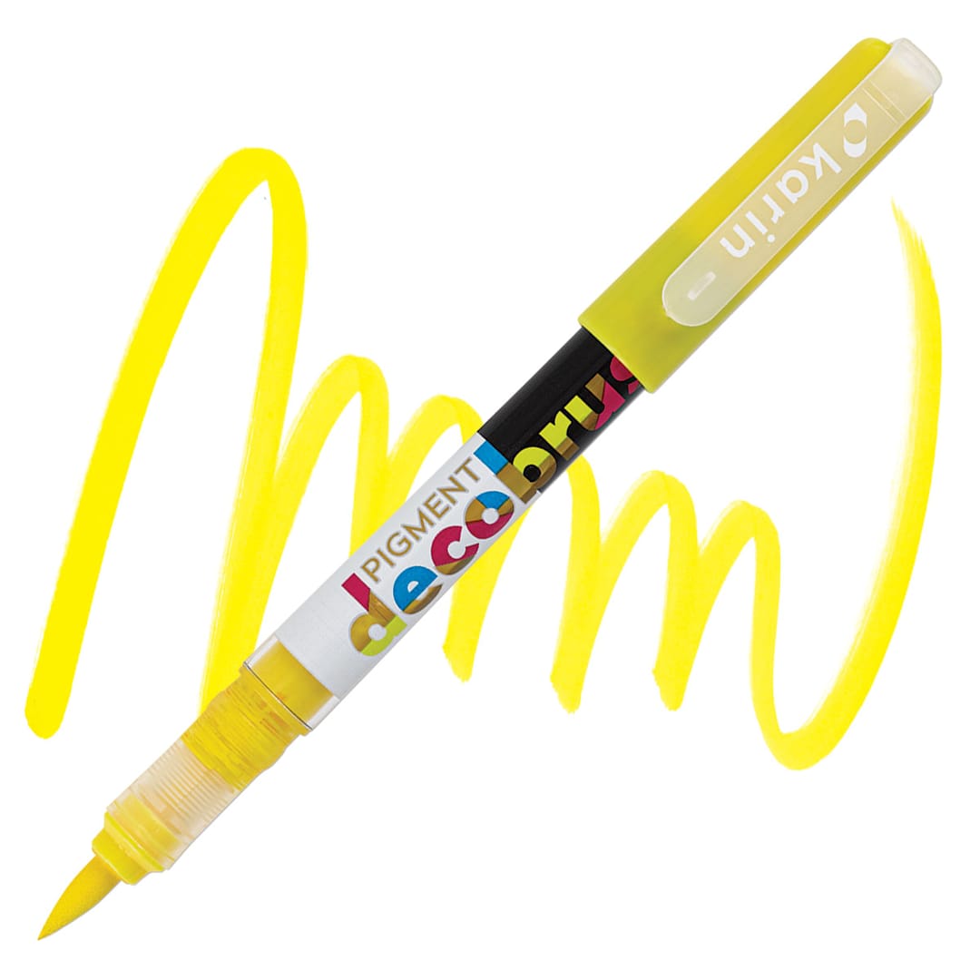 Open in modal - Karin Pigment Decobrush Marker - Canary marker and swatch