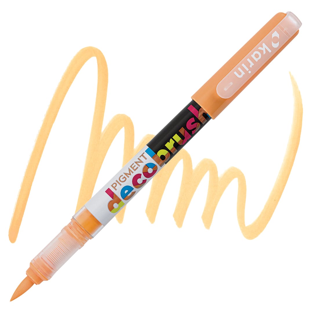 Open in modal - Karin Pigment Decobrush Marker - Pastel Pumpkin marker and swatch