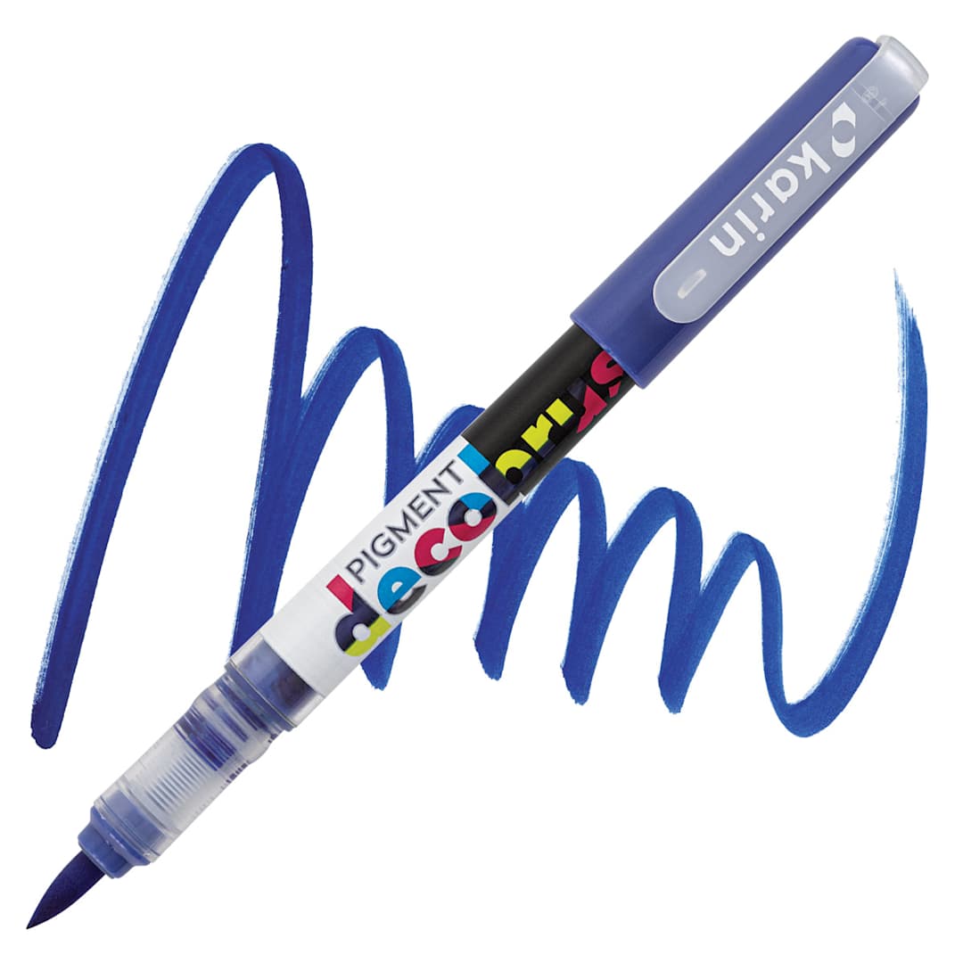 Open in modal - Karin Pigment Decobrush Marker - Royal Blue marker and swatch