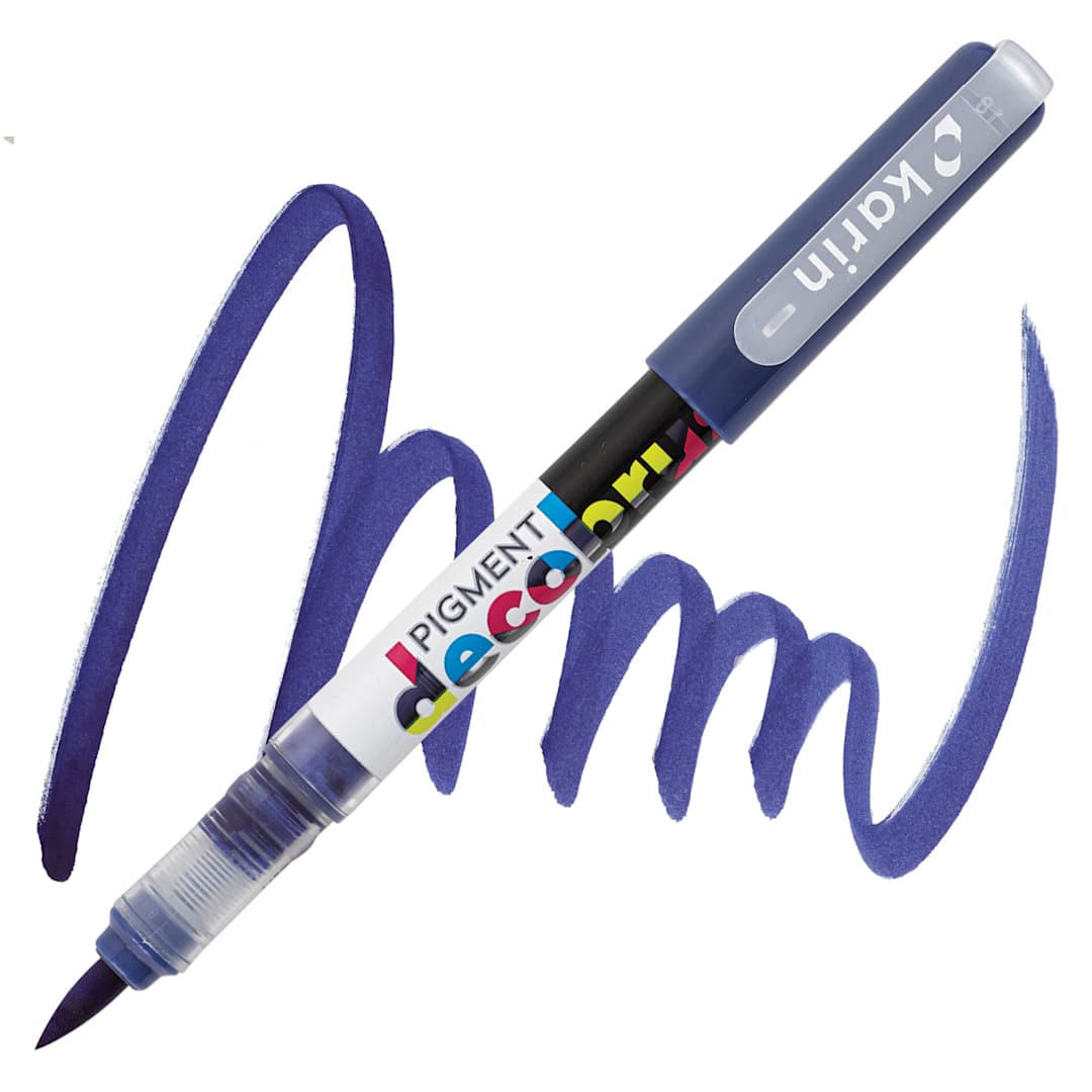 Open in modal - Karin Pigment Decobrush Marker - Indigo Blue marker and swatch