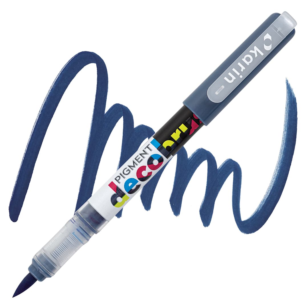Open in modal - Karin Pigment Decobrush Marker - Sapphire Blue marker and swatch