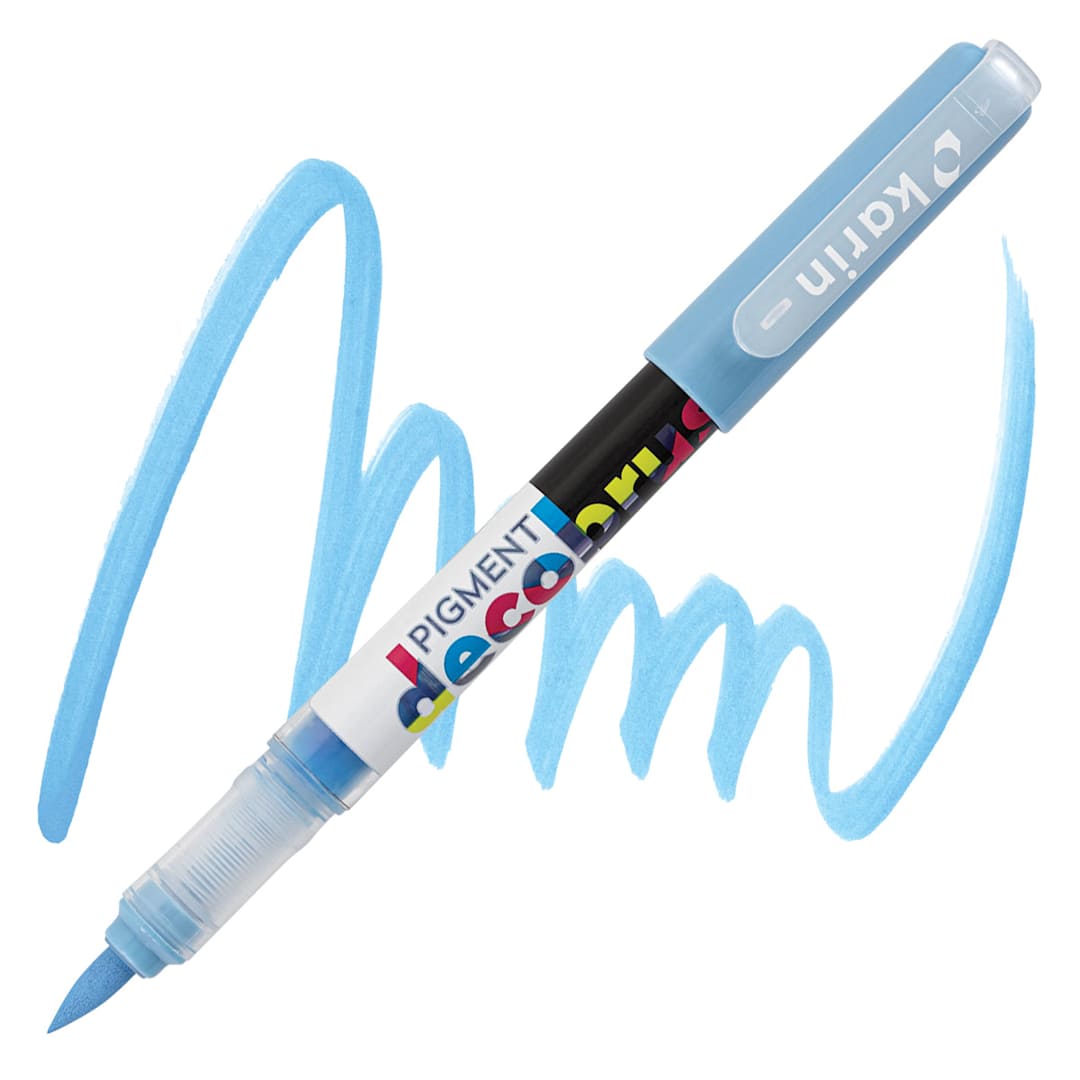 Open in modal - Karin Pigment Decobrush Marker - Pastel Blue marker and swatch