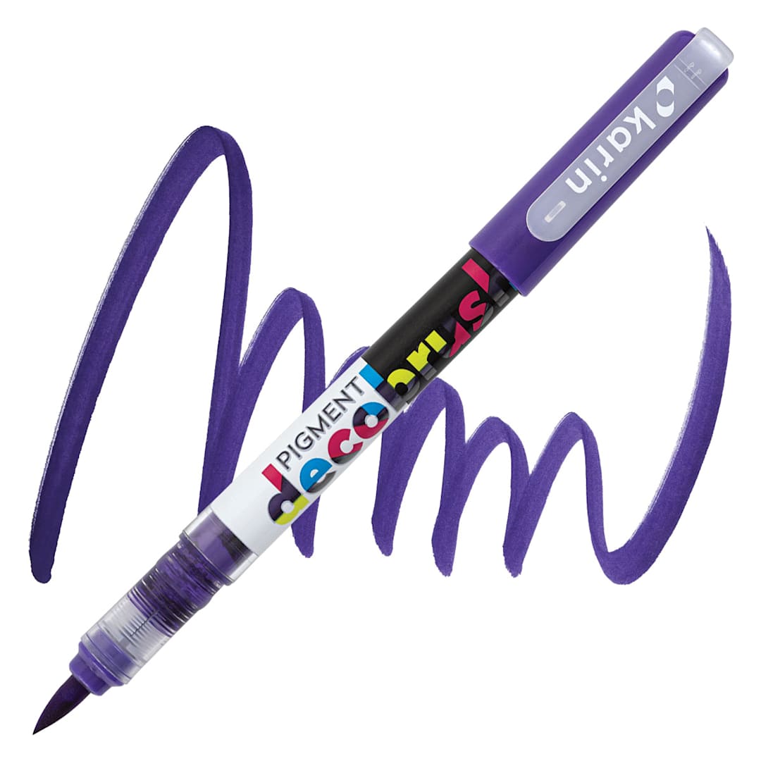 Open in modal - Karin Pigment Decobrush Marker - Violet Blue marker and swatch