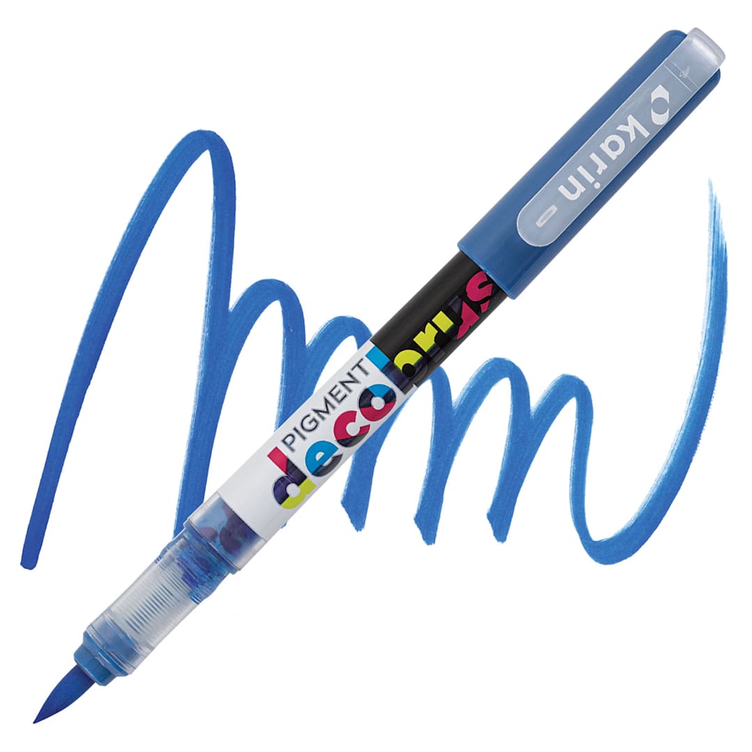 Open in modal - Karin Pigment Decobrush Marker - Azure marker and swatch