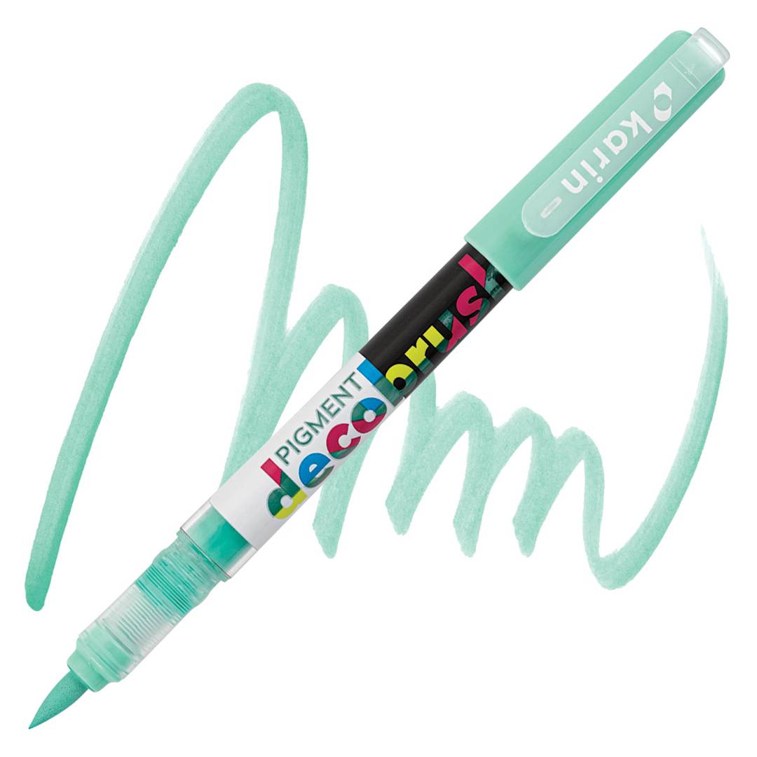 Open in modal - Karin Pigment Decobrush Marker - Pastel Green marker and swatch