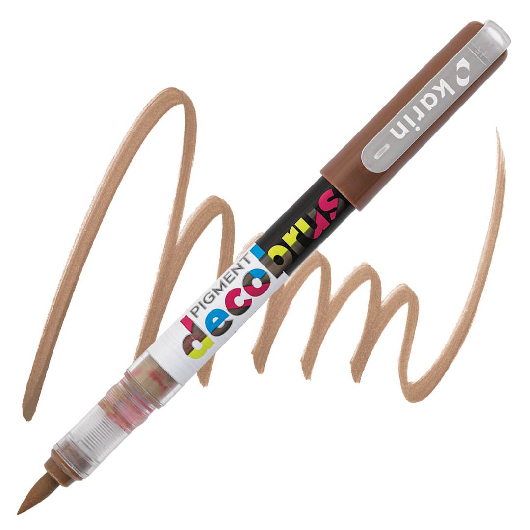 Open in modal - Karin Pigment Decobrush Marker - Cinnamon marker and swatch