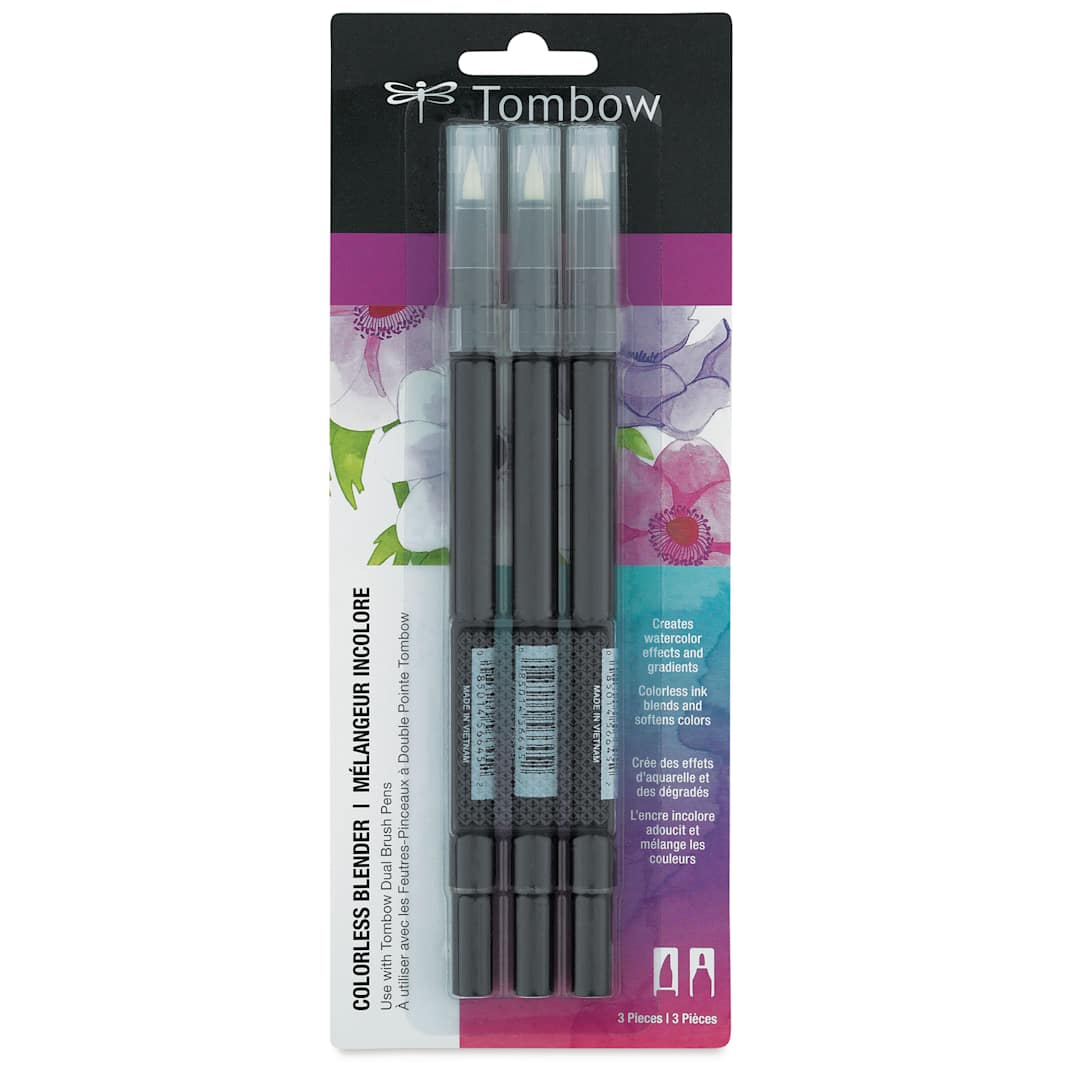 Open in modal - Tombow Colorless Blender Pens - Pkg of 3 (front of package)