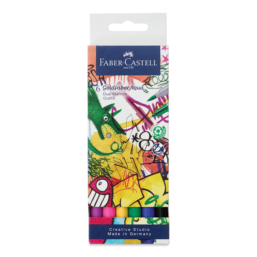 Open in modal - Faber-Castell Goldfaber Aqua Dual Markers - Graffiti, Set of 6