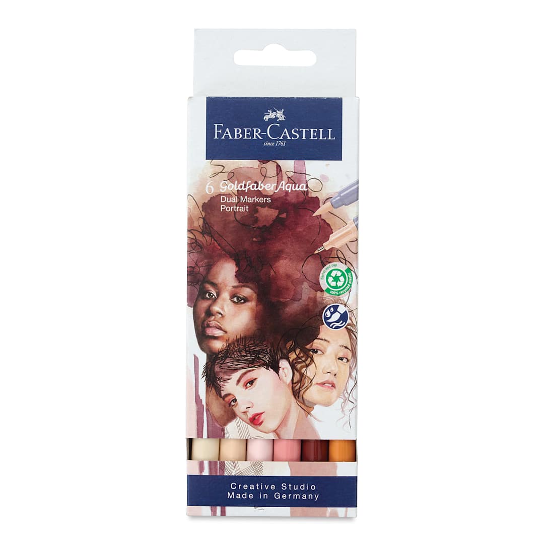 Open in modal - Faber-Castell Goldfaber Aqua Dual Markers - Portrait, Set of 6