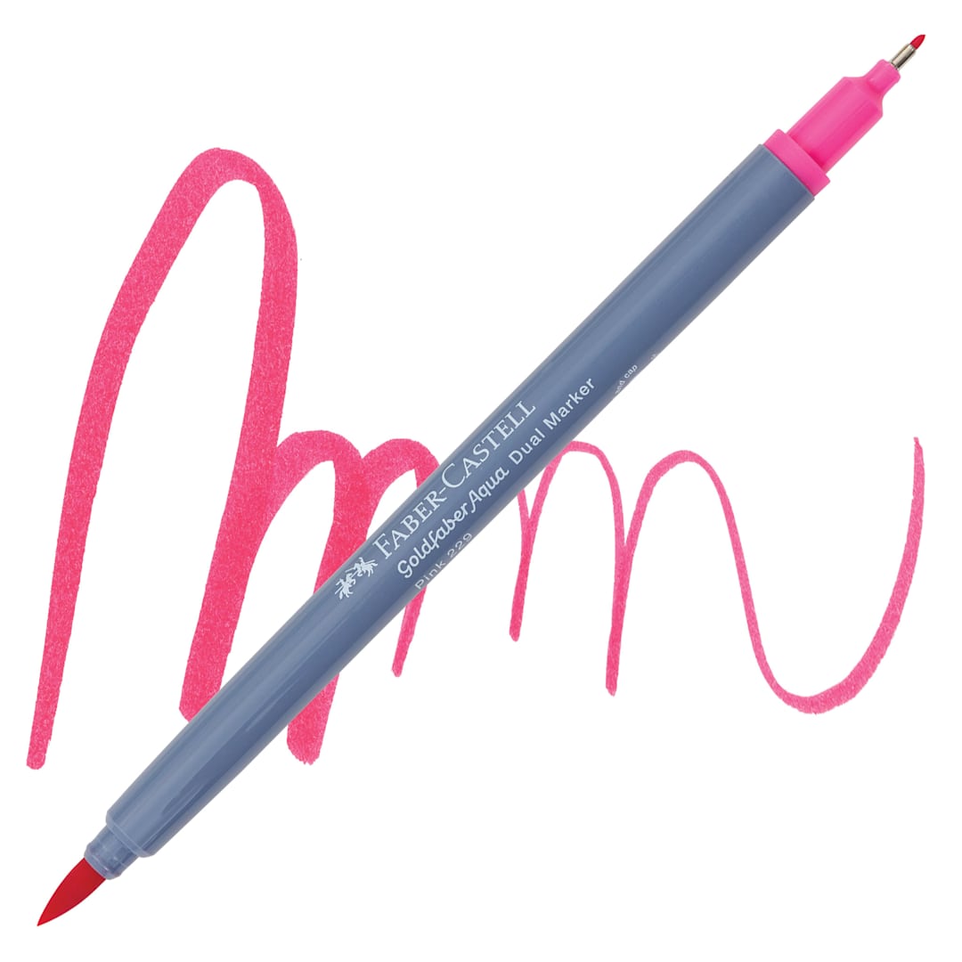 Open in modal - Faber-Castell Goldfaber Aqua Dual Marker - 229 Pink marker and swatch