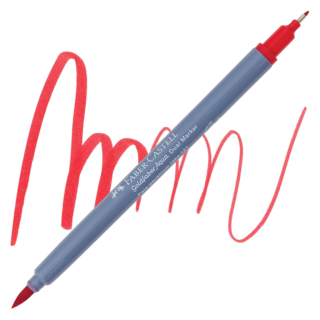 Open in modal - Faber-Castell Goldfaber Aqua Dual Marker - 121 Pale Geranium Lake marker and swatch