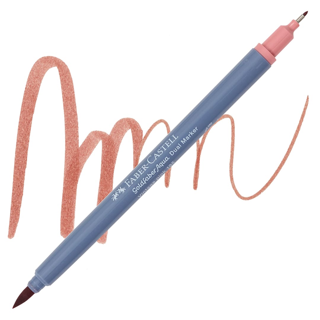 Open in modal - Faber-Castell Goldfaber Aqua Dual Marker - 195 Vintage Pink marker and swatch