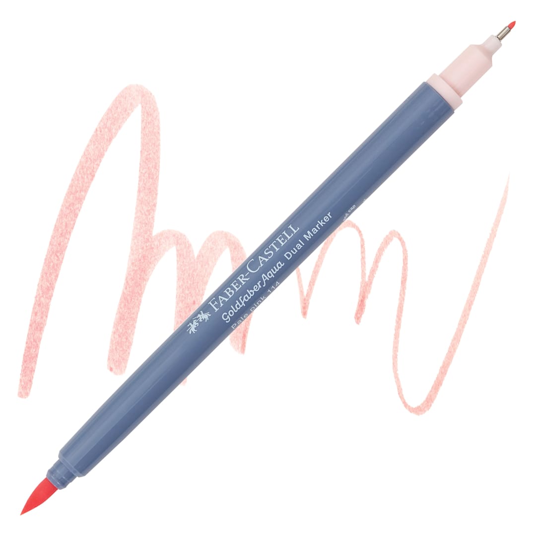 Open in modal - Faber-Castell Goldfaber Aqua Dual Marker - 114 Pale Pink marker and swatch