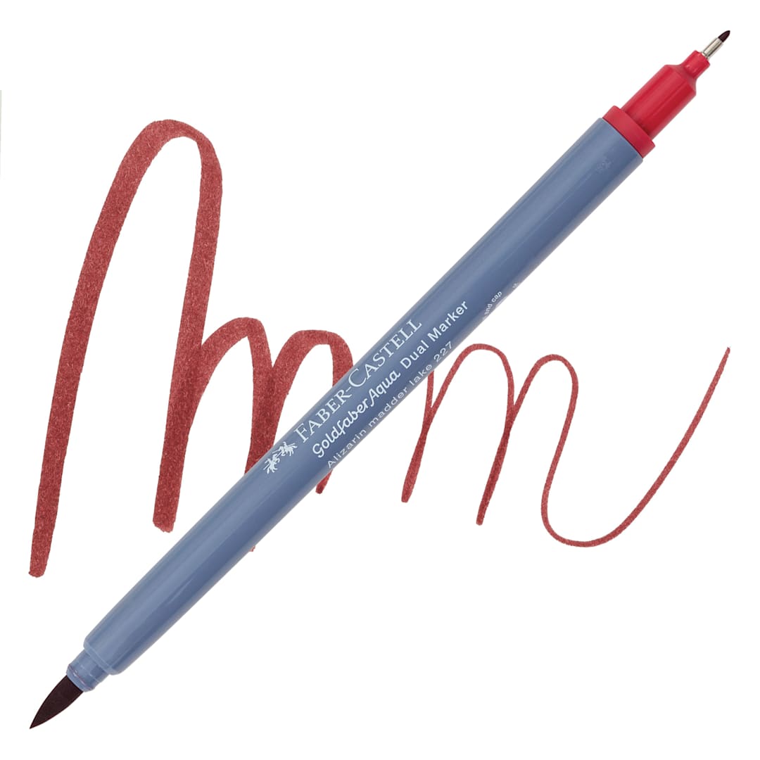 Open in modal - Faber-Castell Goldfaber Aqua Dual Marker - 227 Alizarin Madder Lake marker and swatch