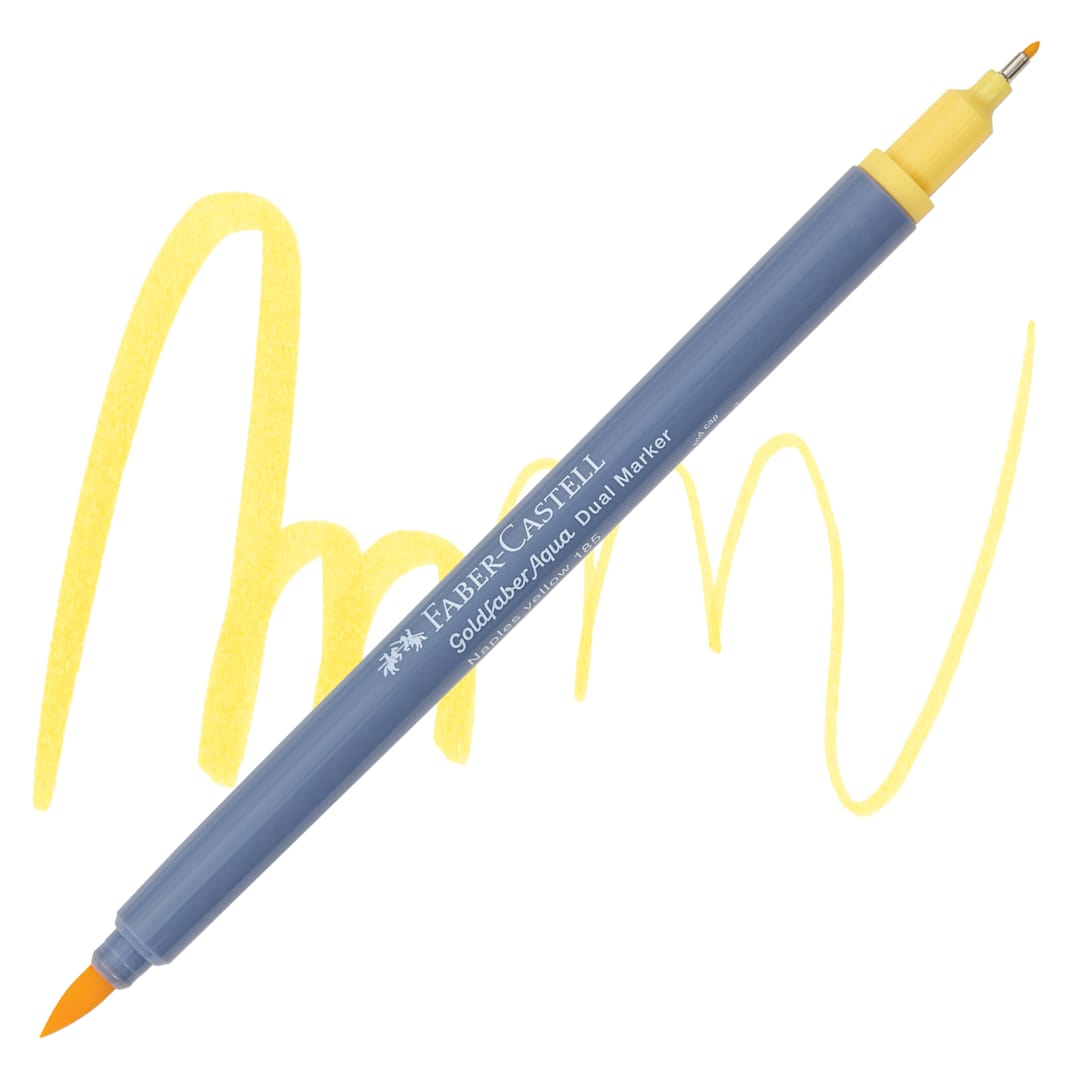 Open in modal - Faber-Castell Goldfaber Aqua Dual Marker - 185 Naples Yellow marker and swatch