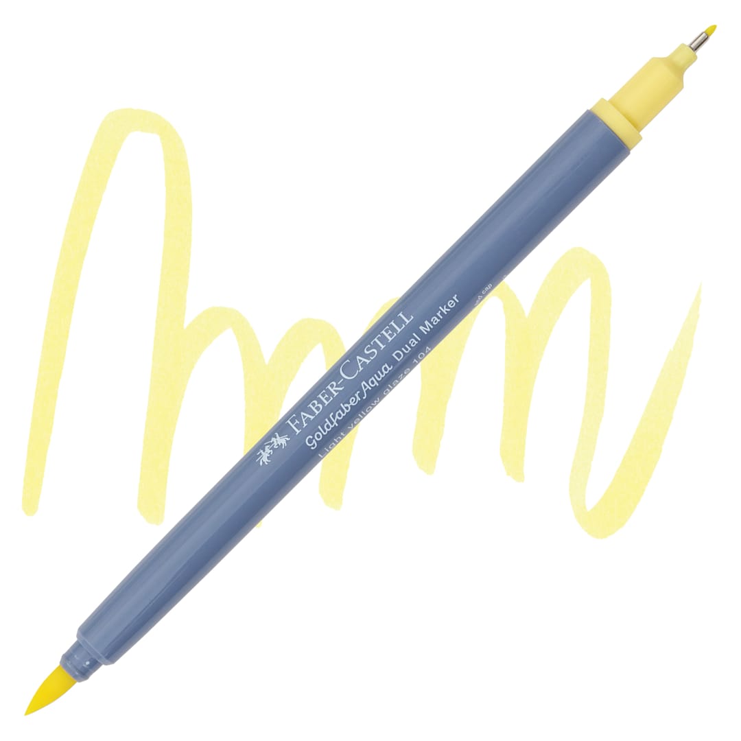 Open in modal - Faber-Castell Goldfaber Aqua Dual Marker - 104 Light Yellow Glaze marker and swatch