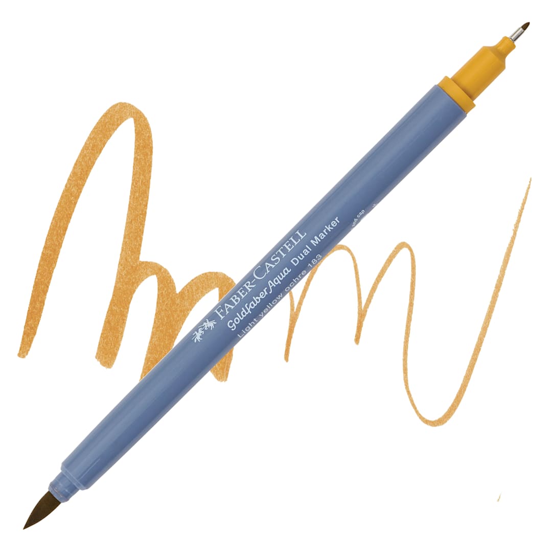 Open in modal - Faber-Castell Goldfaber Aqua Dual Marker - 183 Light Yellow Ochre marker and swatch