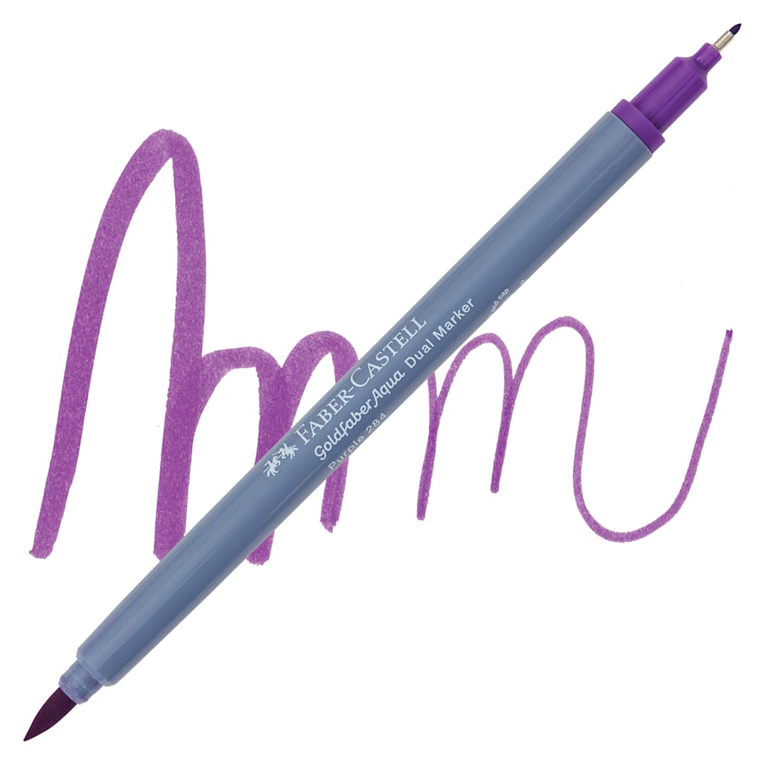 Open in modal - Faber-Castell Goldfaber Aqua Dual Marker - 284 Purple marker and swatch