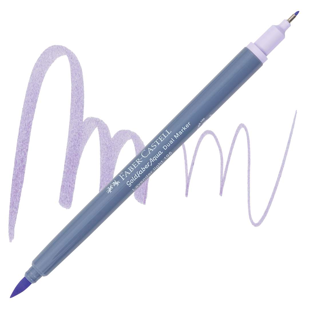 Open in modal - Faber-Castell Goldfaber Aqua Dual Marker - 196 Lavender Light marker and swatch