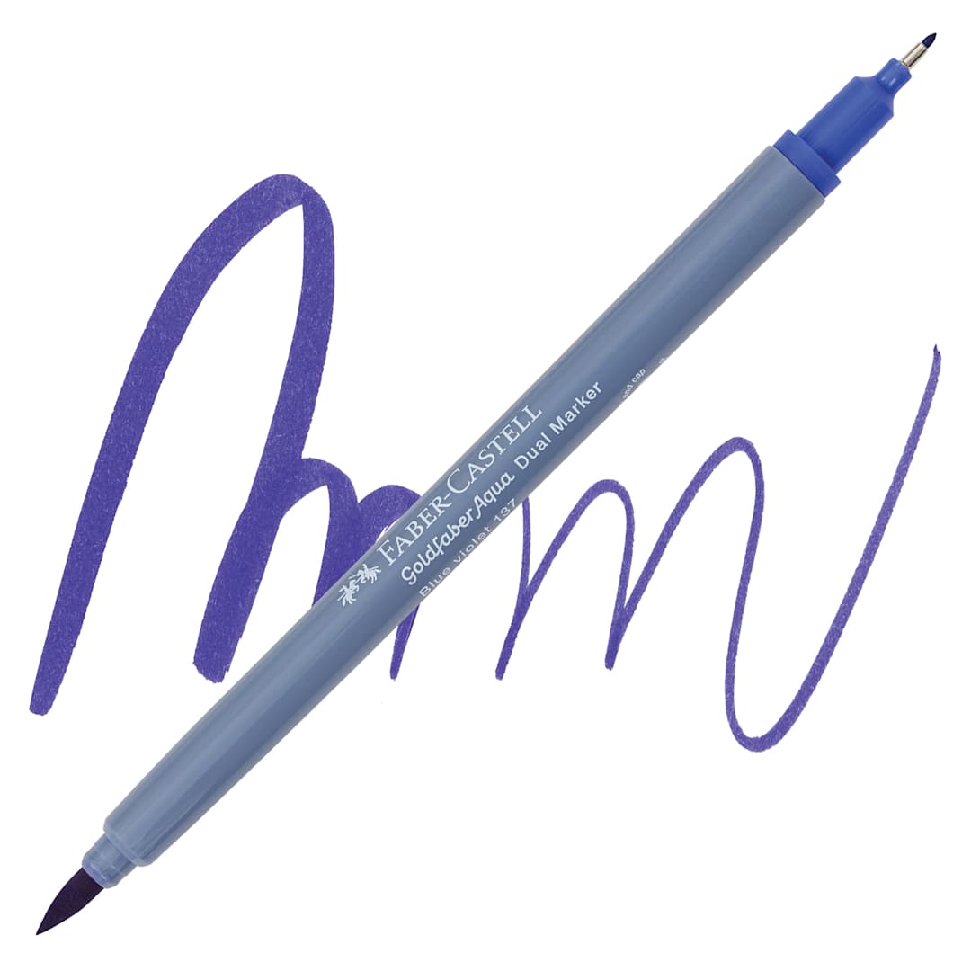 Open in modal - Faber-Castell Goldfaber Aqua Dual Marker - 137 Blue Violet marker and swatch