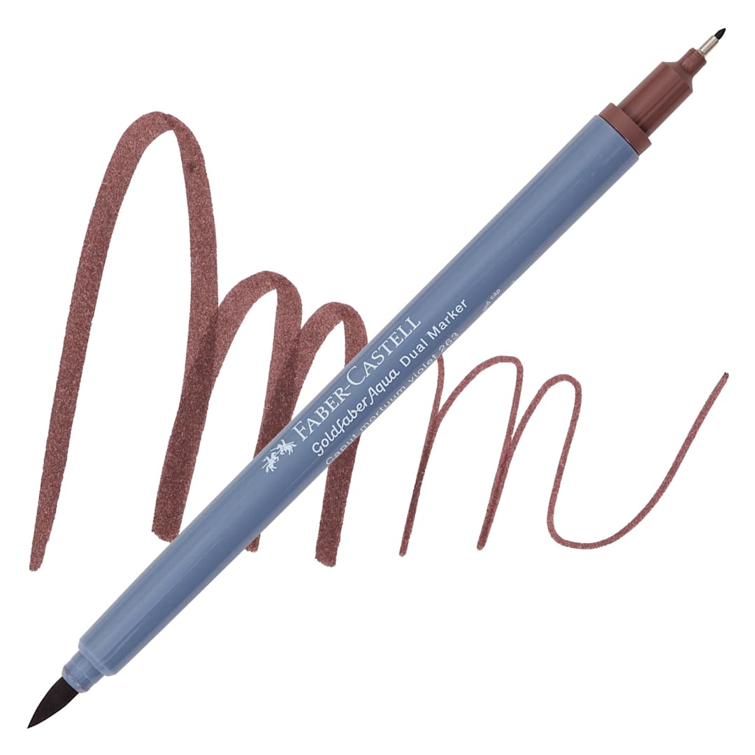 Open in modal - Faber-Castell Goldfaber Aqua Dual Marker - 263 Caput Mortuum Violet marker and swatch