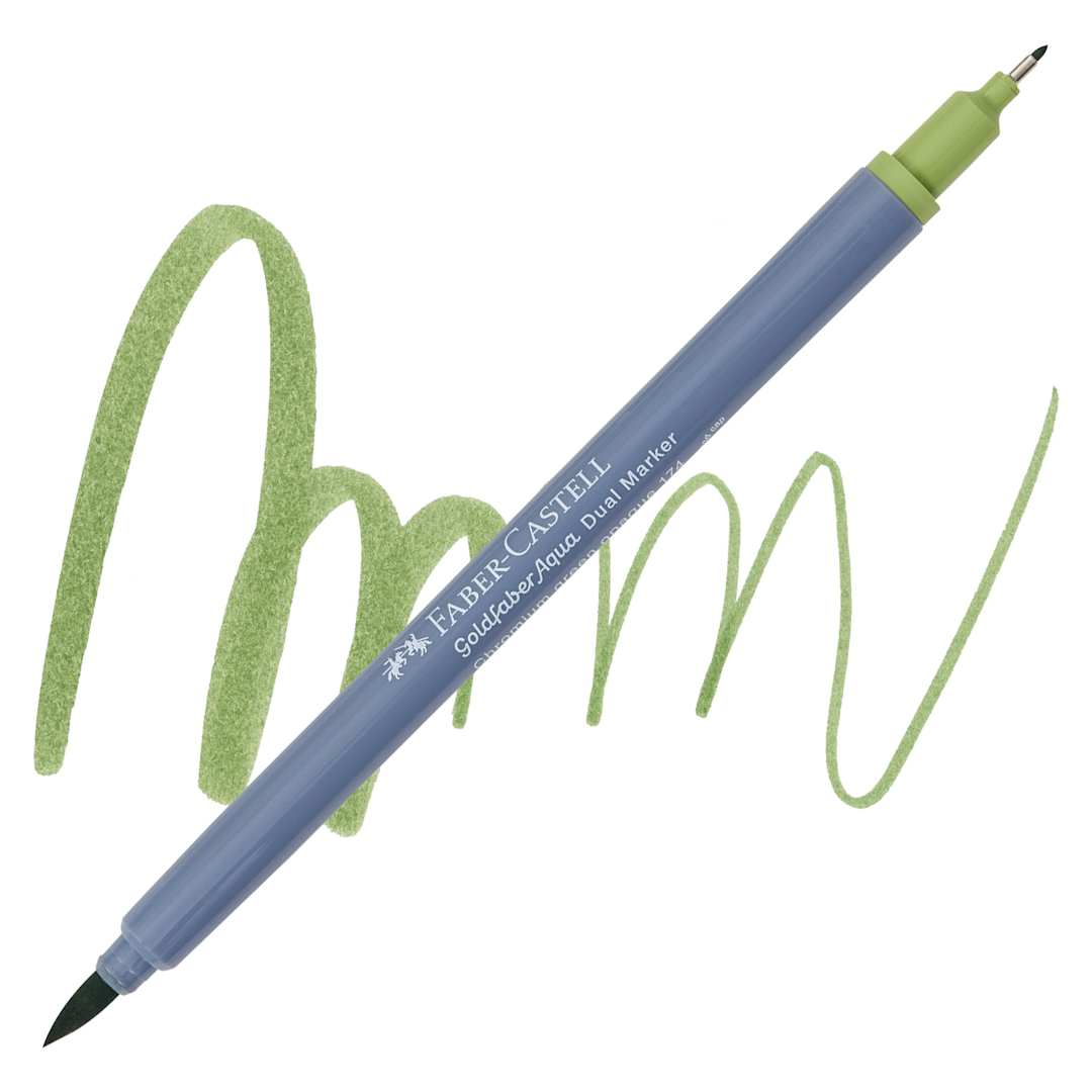 Open in modal - Faber-Castell Goldfaber Aqua Dual Marker - 174 Chromium Green Opaque marker and swatch