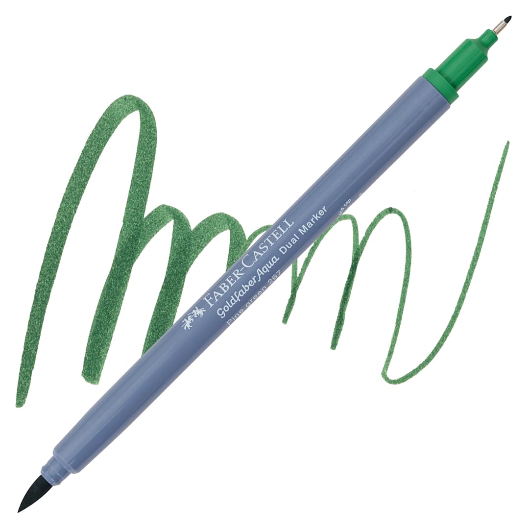 Open in modal - Faber-Castell Goldfaber Aqua Dual Marker - 267 Pine Green marker and swatch