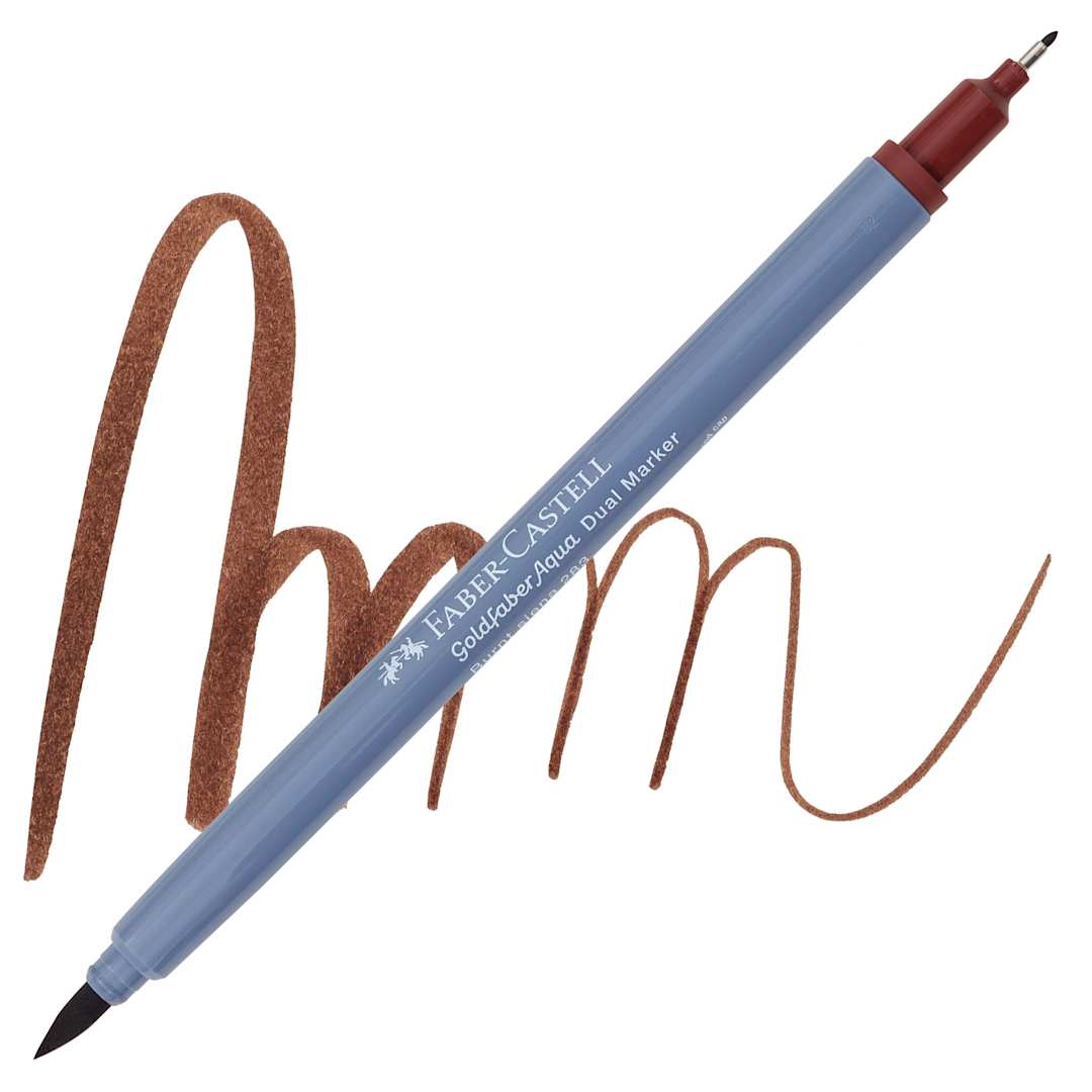 Open in modal - Faber-Castell Goldfaber Aqua Dual Marker - 283 Burnt Sienna marker and swatch
